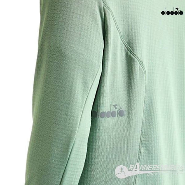 ropa-camiseta-ml-diadora-warm-up-winter-protection-hombre-verde-tejido Warm Up Winter Protection - Imagen 5