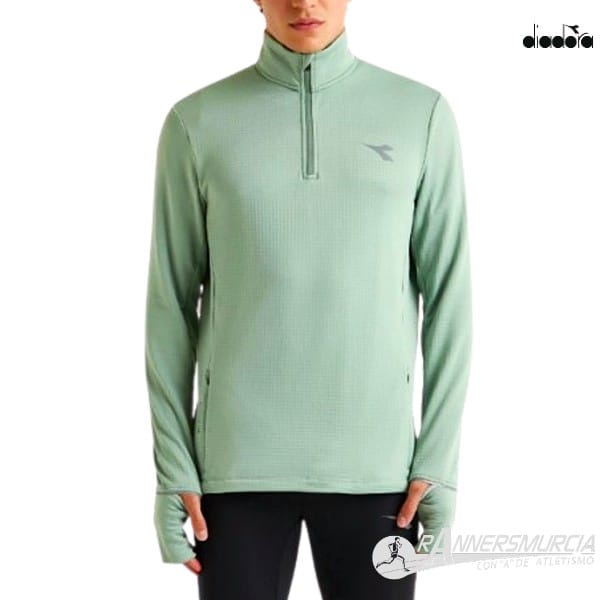 ropa-camiseta-ml-diadora-warm-up-winter-protection-hombre-verde Warm Up Winter Protection - Imagen 2