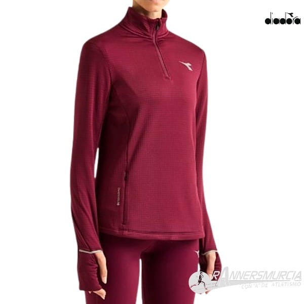 ropa-camiseta-ml-diadora-warm-up-winter-protection-mujer-granate Warm Up Winter Protection W - Imagen 2