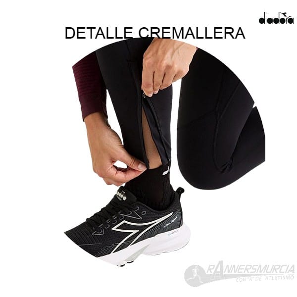 ropa-malla-larga-diadora-run-tights-winter-protection-mujer-negro-detalle-cremallera Run Tights Winter Protection W - Imagen 4
