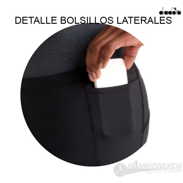 ropa-malla-larga-diadora-tights-run-crew-hombre-negro-detalle-bolsillos-laterales Tights Run Crew - Imagen 4