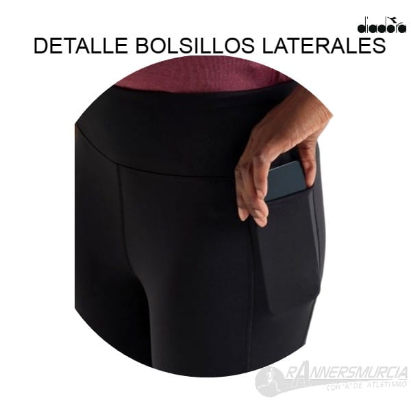 ropa-malla-larga-diadora-tights-run-crew-mujer-negro-detalle-bolsillos-laterales Tights Run Crew W - Imagen 3